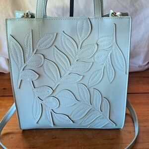 A.N.A. A New Day Bag, Crossbody Hand Bag, Spring Leaves, Pastel Mint Green